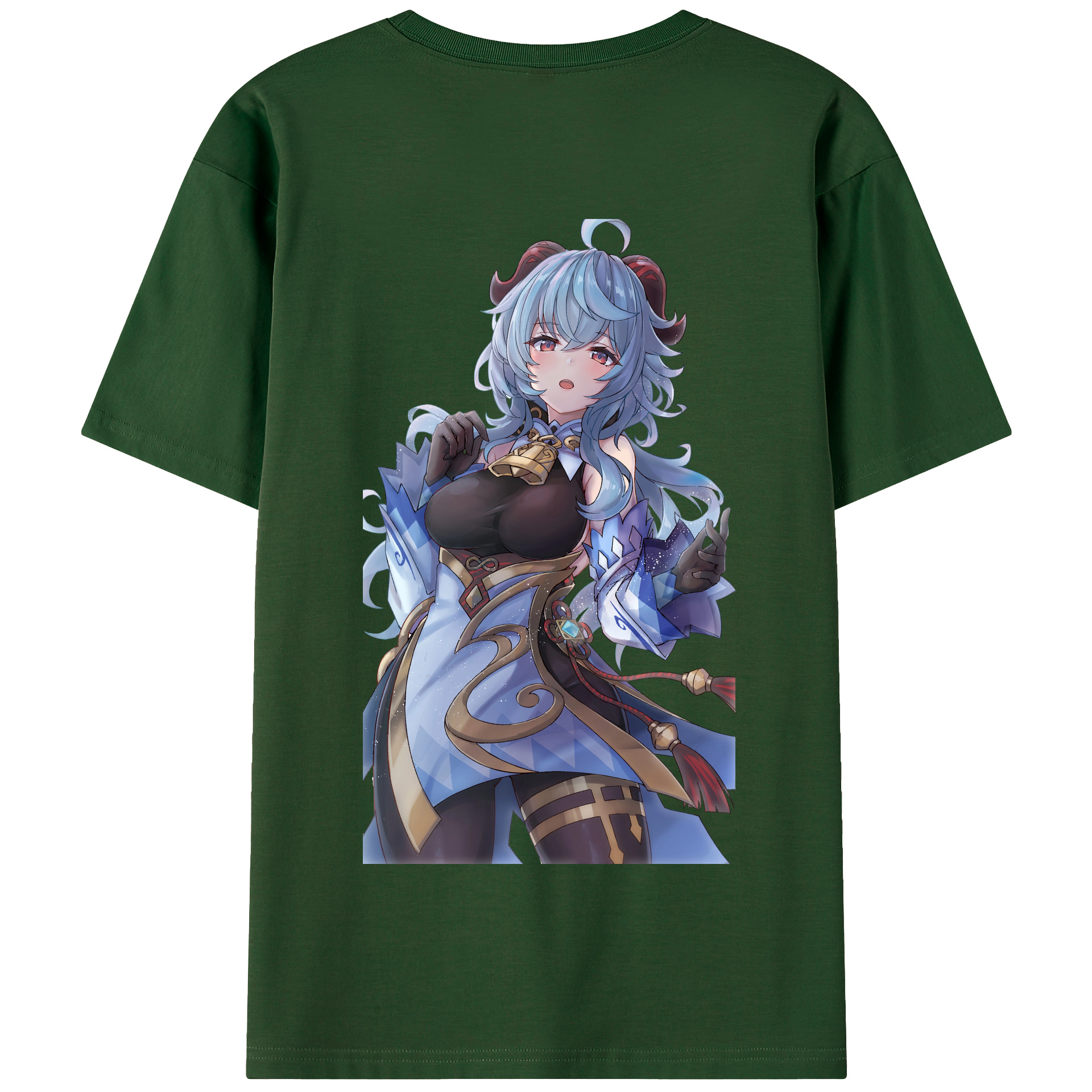 げんし神 甘雨 かんう genshin Ganyu 綿100％半袖Tシャツ（背面プリント）